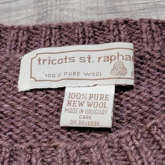 Tricots St Raphael Pure New Wool Argyle Sweater Mens Size Small Preppy Classic - Picture 3 of 9